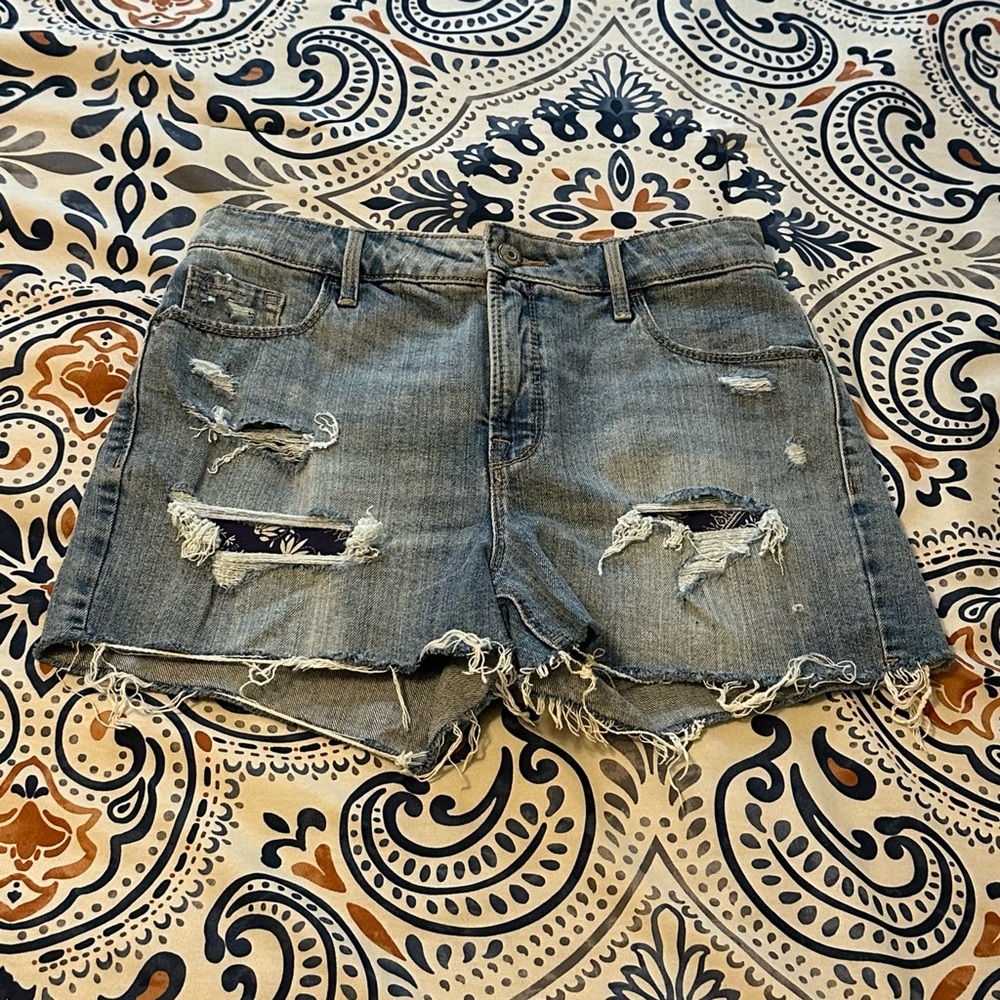 Old Navy Blue Jean Shorts Distressed Cut-Off Style, Size 4